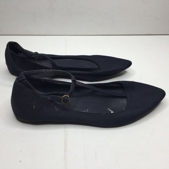 Old Navy Womens Blue T-Strap Mary Jane Shoe Suede Pointed Toe Formal Size 10 - Picture 3 of 9